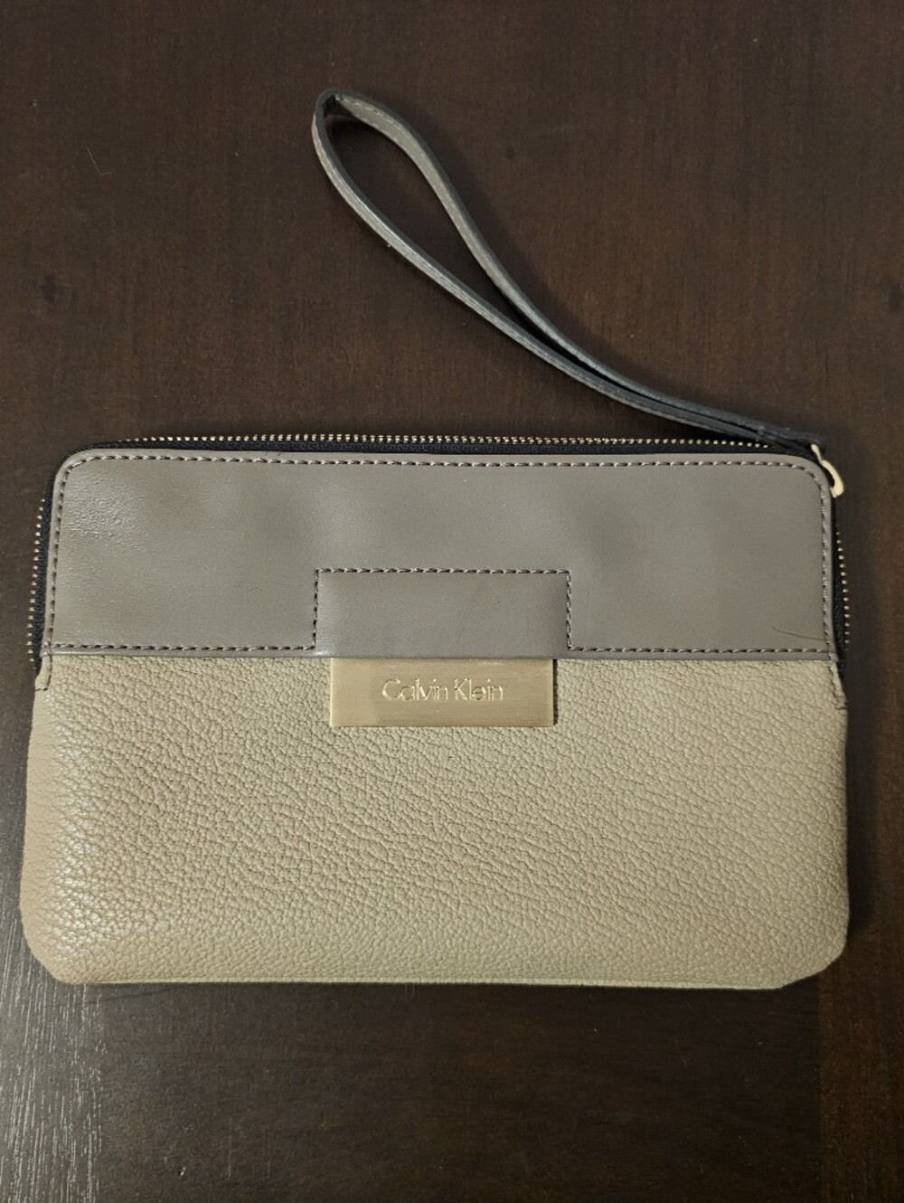 Calvin Klein Taupe Wristlet Wallet